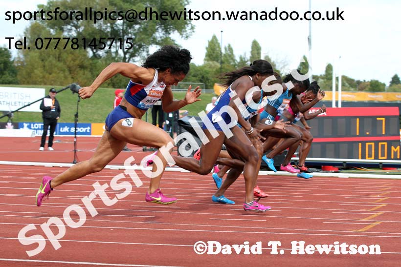Womens 100 metres at the Sainsbury's Birmingham Grand Prix. Photos: David T. Hewitson/Sports for All Pics